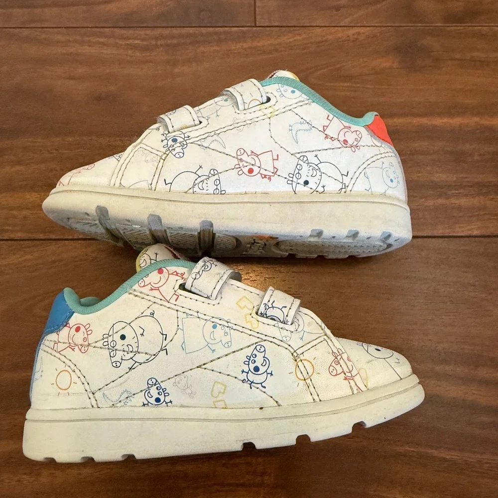 Reebok Kids Baby‎ Toddler Peppa Pig Royal Complete CLN 2 Sneakers White Size 6